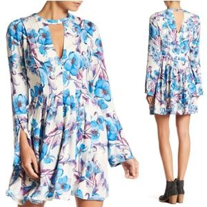 Free People Tegan Ivory Floral Mini Dress